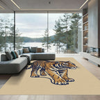 Majestic Amber Brown Tiger Animal Rug
