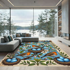 Spring Robin and Blue Egg Meadow Rug