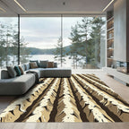 Woven Earth Tone Vertical Stripes Rug