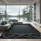 Braided Rope Frame Dark Gray Rug
