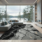 Monochromatic Cracked Geo Fragmentation Rug