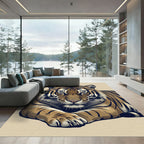 Majestic Golden Tiger Portrait Rug
