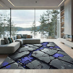 Cracked Stone Geometric Lavender Accents Rug