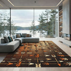 Earth Tone Geometric Arrow Mosaic Rug