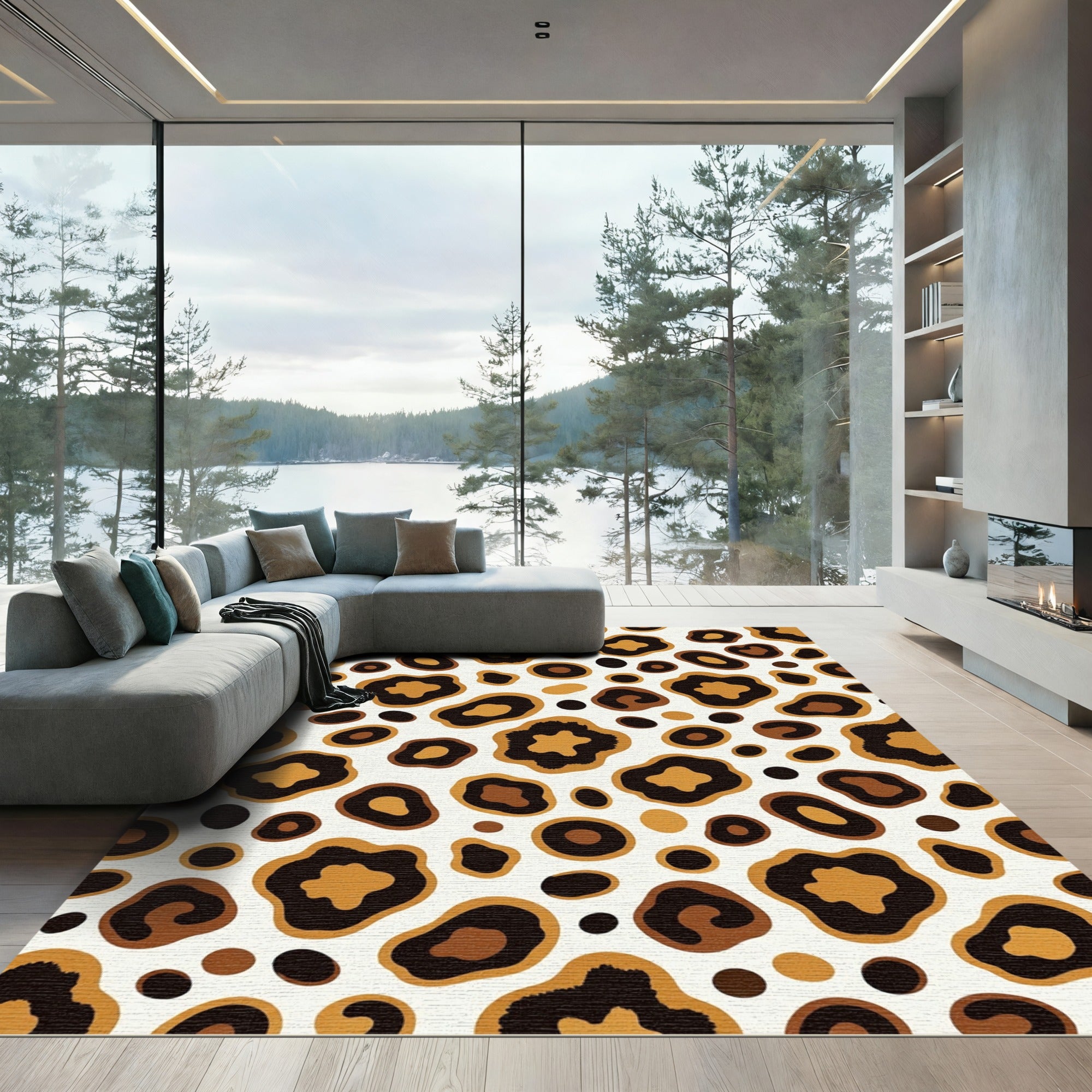 Chic Organic Leopard Spot Animal Earth Rug