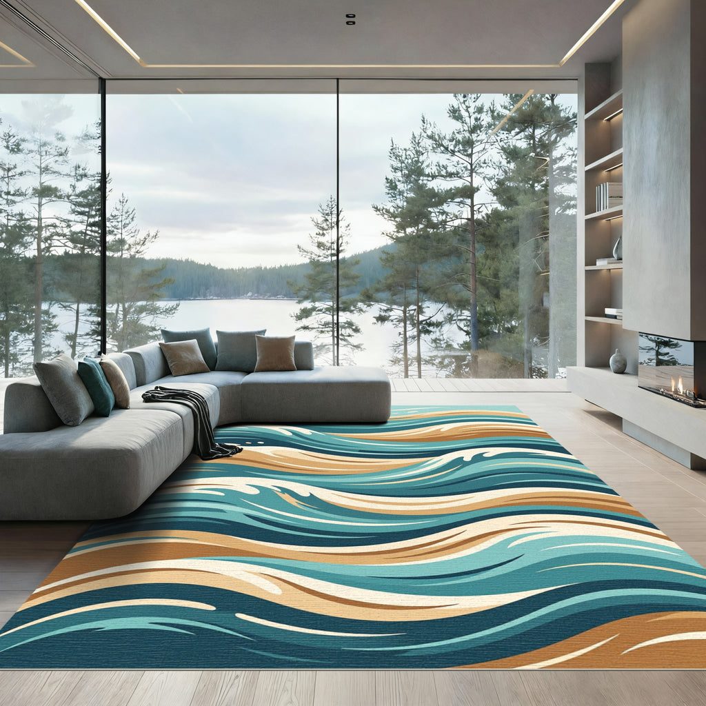 Tidal Wave Abstract Ocean Rug