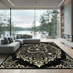 Golden Serpent Occult Hexagram Emblem Rug