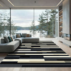 Modern Monochromatic Abstract Linear Rug