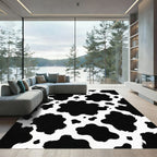 Black and White Organic Cowhide Spot Rug