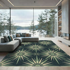 Sage Green Celestial Radiating Star Rug