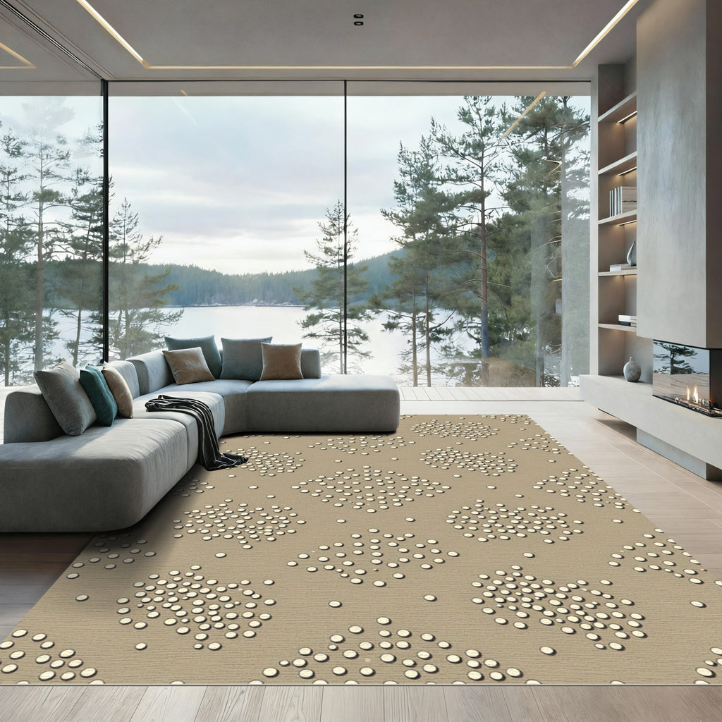 Neutral Dotted Diamond Cluster Rug