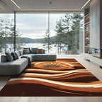 Earthy Abstract Sun Horizon Dune Art Rug