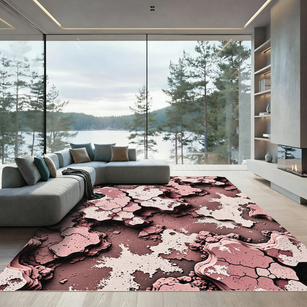 Rose Clay Cracked Earth Layers Rug