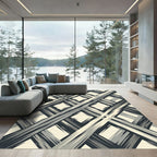 Grayscale Diagonal Brushstroke Diamond Rug