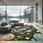 Cracked Shell Earthy Palette Nest Area Rug