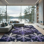 Icy Blue Snowflake Symmetry Rug