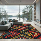 Bold Geometric Arrow Tribal Earthy Rug
