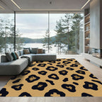 Golden Black Leopard Spot Rendering Rug