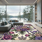 Romantic Lavender and Purple Rose Bouquet Rug