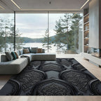 Monolithic Gray Ornate Archway Rug