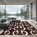 Geometric Chain Link Diamond Brown Rug