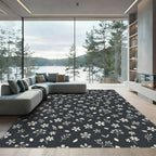 Whimsical Ivory Floral Scattered Composition Rug