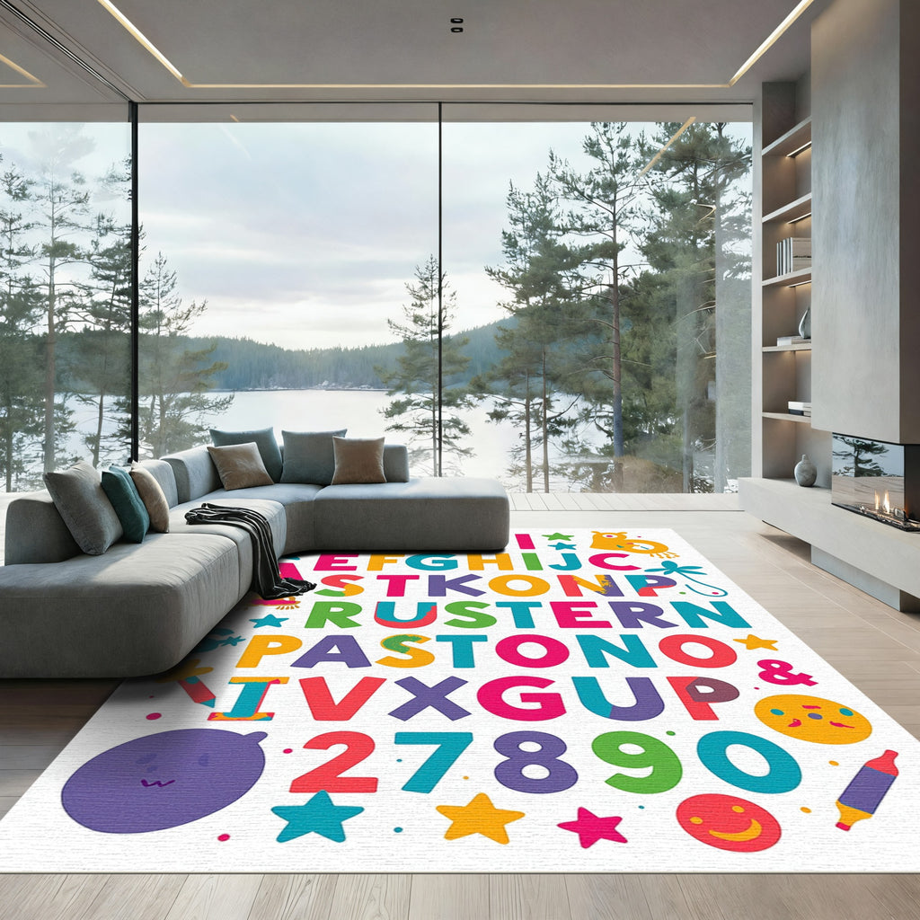 Alphabet Zoo Playful Multicolor Letters Rug