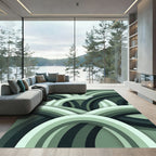 Shaded Green Arch Overlap Rug