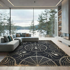 Metallic Gothic Spider Web Art Rug