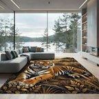 Majestic Orange Tiger Nature Scene Rug