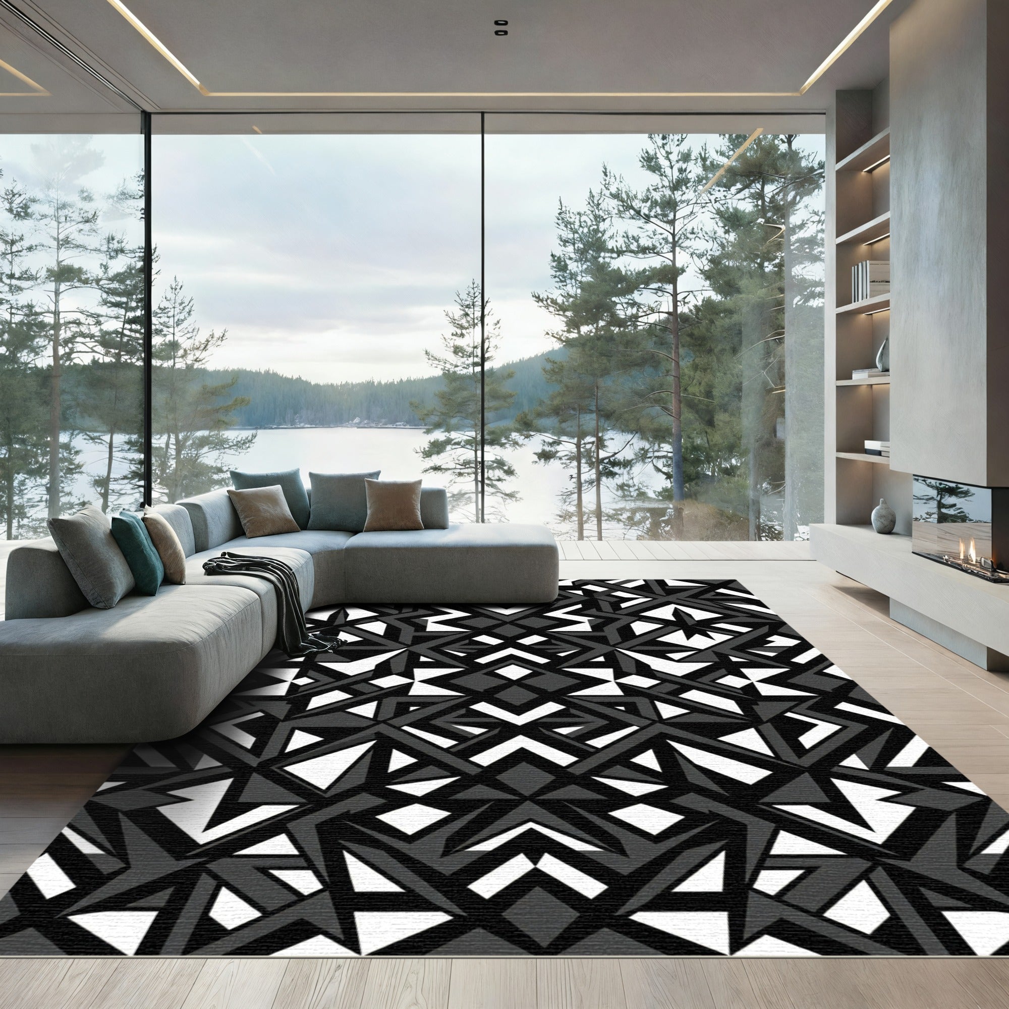 Monochromatic Geometric Fragmented Arrangement Rug