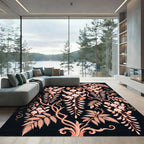 Elegant Blush Wisteria Botanical Vine Rug