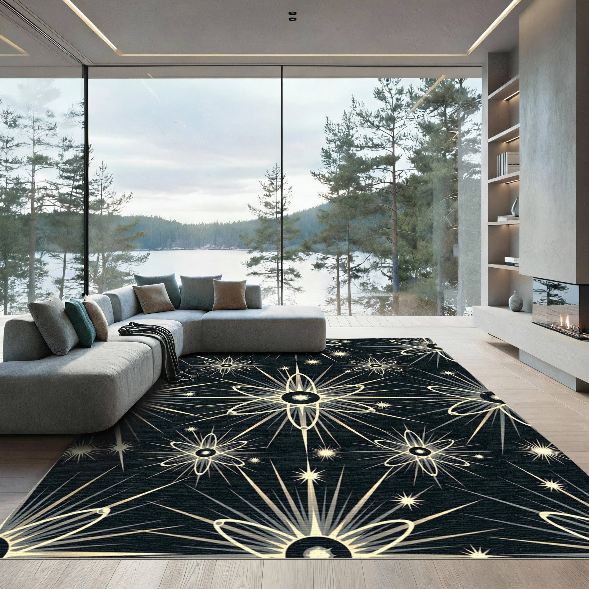Art Deco Starburst Radiant Bloom Rug
