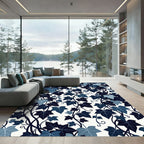 Deep Blue Ivy Vine Classic Rug