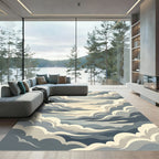 Ethereal Beige and Slate Cloudscape Rug
