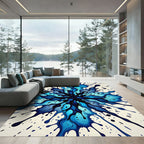 Vivid Ocean Blue Splash Explosion Rug