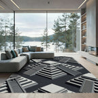 Monochromatic Geometric Step Pyramid Repeat Rug
