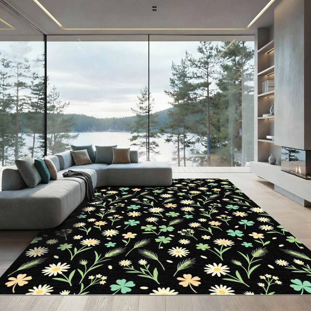Pastel Meadow Floral Clover Rug