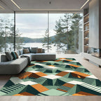 Desert Geometric Staircase Illusion Rug