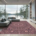 Muted Rose Floral Mandala Intricate Rug