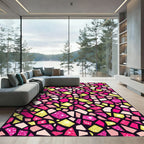 Pink Yellow Glitter Terrazzo Fragments Rug