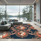 Classic Peach Profile Laurel Wreath Accent Rug