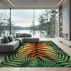 Bold Tropical Tiger Jungle Foliage Rug