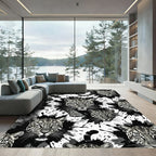 Monochromatic Leopard Ink Splatter Rug