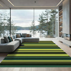 Minimalist Olive and Lime Linear Rug
