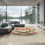 Elegant Copper Lotus Zen Bloom Rug