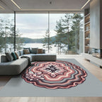 Pink Crystal Agate Gemstone Slice Rug