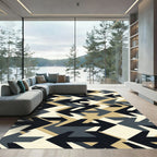 Geometric Arrow Flow Composition In Khaki Rug