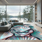Iridescent Pearlescent Shell Ocean Art Rug