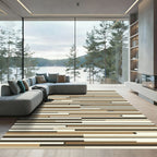 Earthy Tones Geometric Stripe Composition Rug